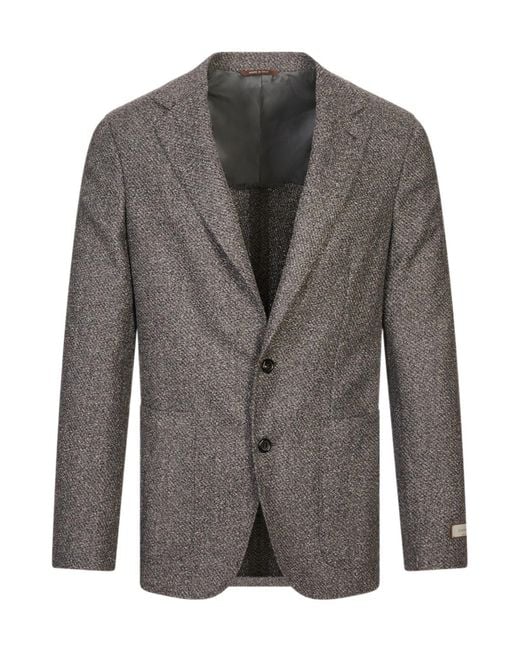 Canali Gray Long-Sleeved Suit Jacket for men