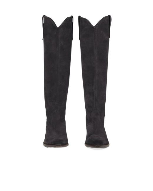 Isabel Marant Black Denvee Pointed-Toe Knee-Length Boots
