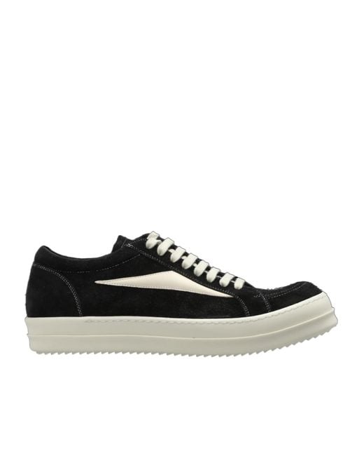 Rick Owens Black Vintage Panelled Low-Top Sneakers for men