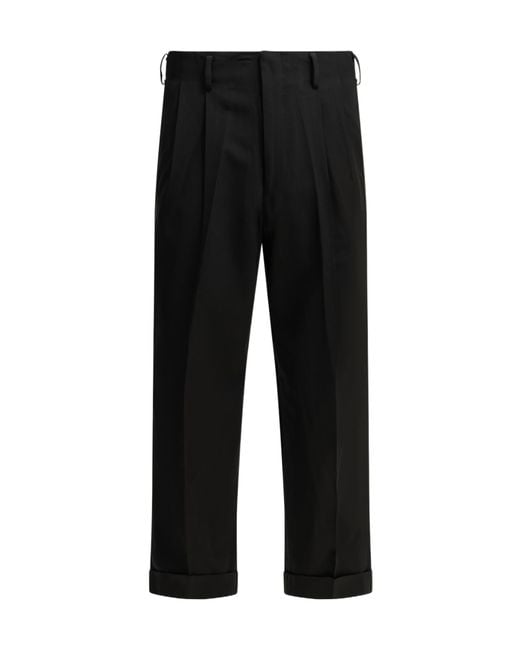 A.PRESSE Black Wide-Leg Tailored Pants for men