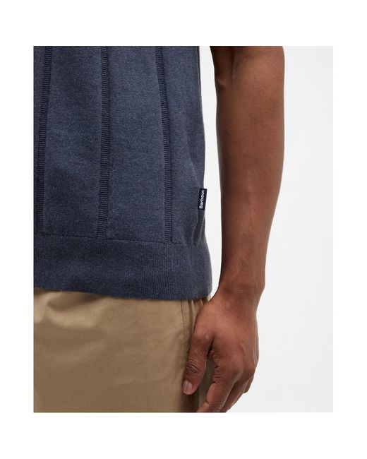 Barbour Blue Wellburn Short-Sleeved Polo Shirt for men