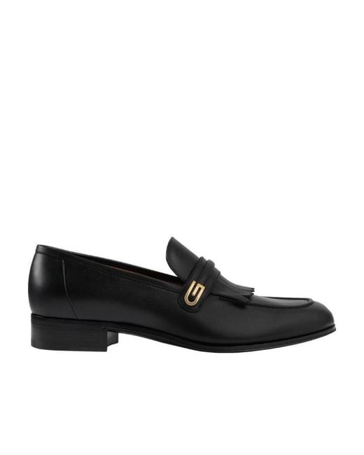 Gucci Black Logo Detailed Loafers for men