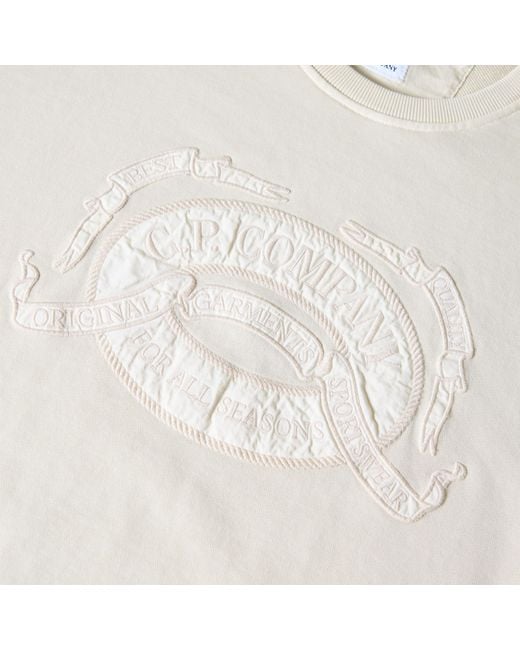 C P Company White Long-Sleeve Sweat Top for men