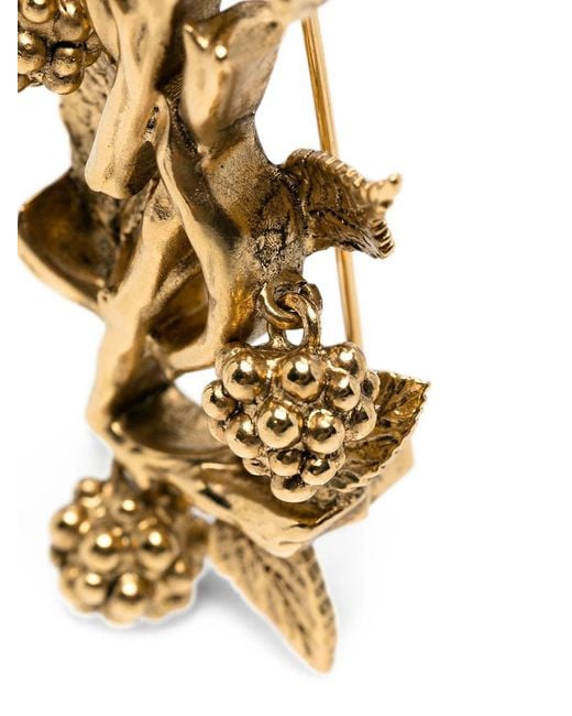 Saint Laurent Metallic Berry-Motif Brooch