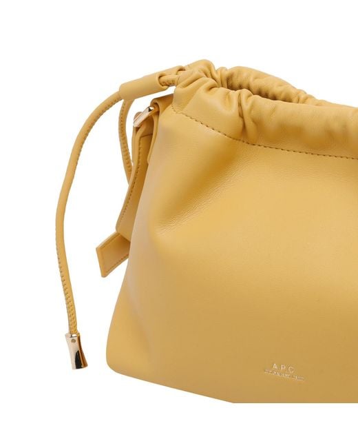 A.P.C. Natural Ninon Logo Embossed Mini Shoulder Bag
