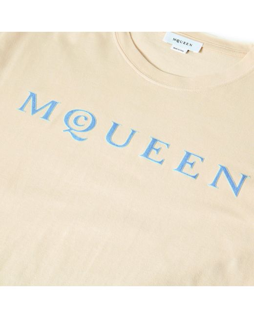 McQueen White Simple Printed T-Shirt for men