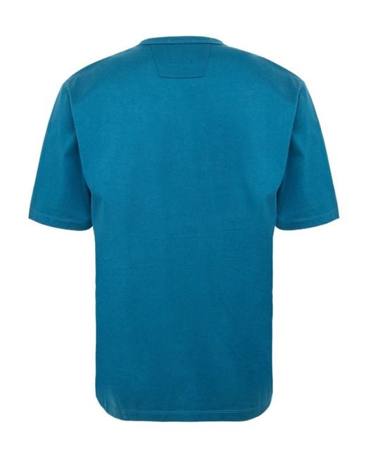 C P Company Blue Logo Crew Neck T-Shirt for men