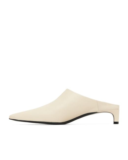 Jil Sander White Pointed-Toe High-Heeled Mules