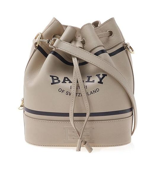 Bally Gray Logo Shoulder Bag