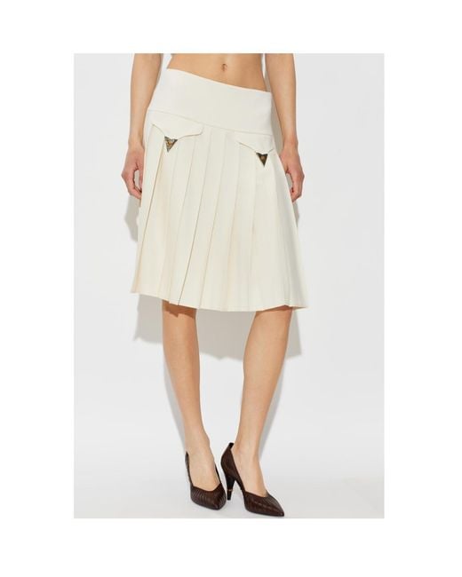 Versace Natural Pleated Skirt