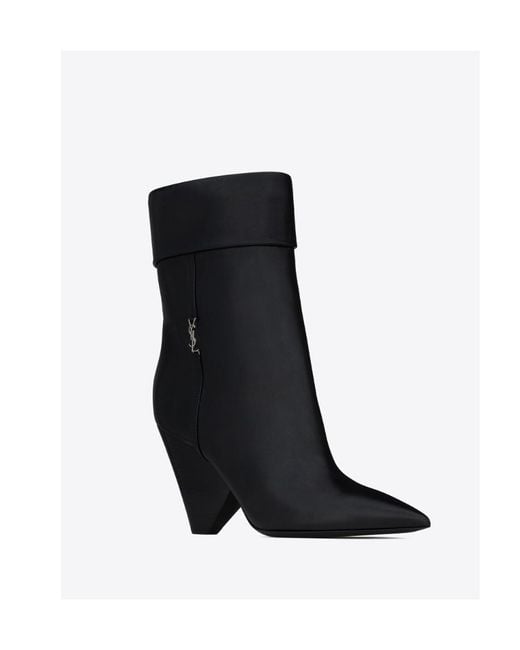 Saint Laurent Black Niki Pointed Toe Boots