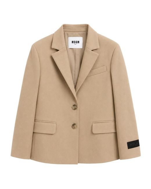 MSGM Natural Jacket With A Logo