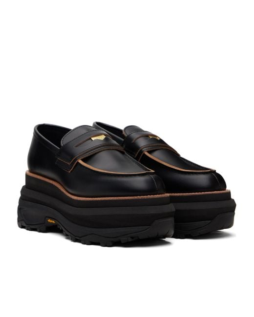 Sacai Black Platform Loafers for men