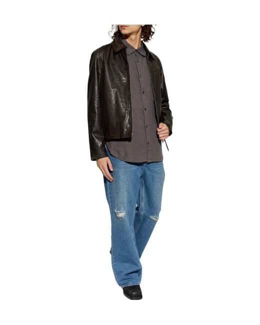 AllSaints Gray Loom Relaxed Shirt