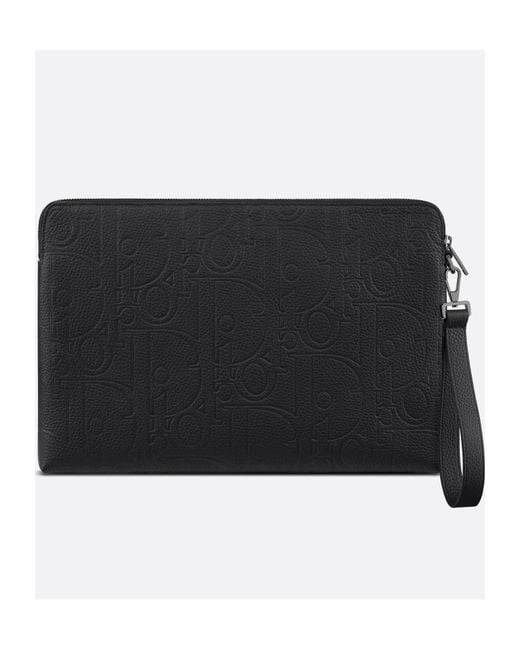 Dior Black A4 Zipped Pouch for men