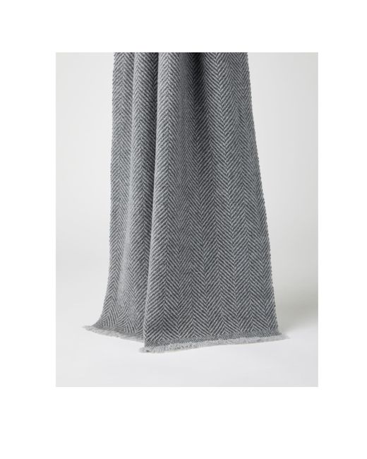 Brunello Cucinelli Gray Frayed Edge Scarf for men