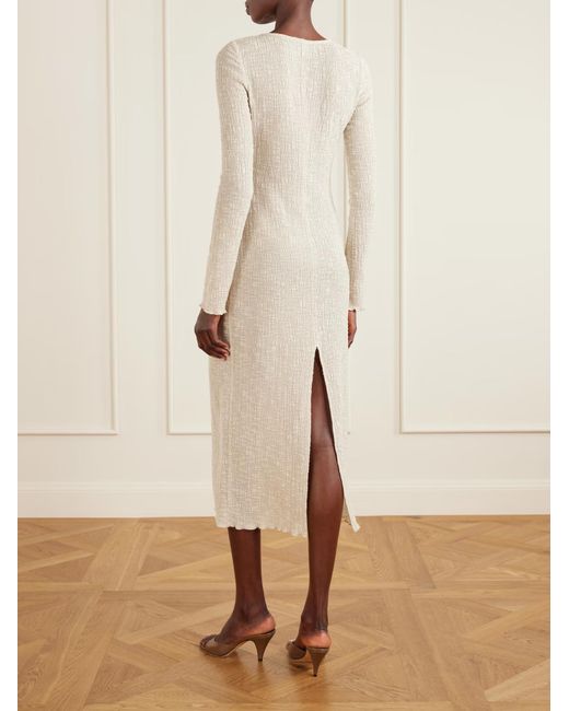 Magda Butrym Natural Floral Appliqué Dress