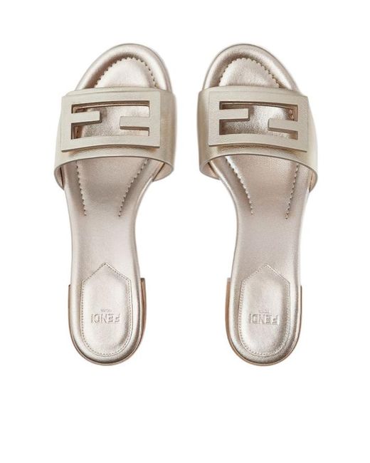 Fendi Natural Baguette Ff Sandals