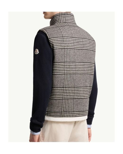 Moncler Gray Gienah Reversible Wool Blend Down Vest for men
