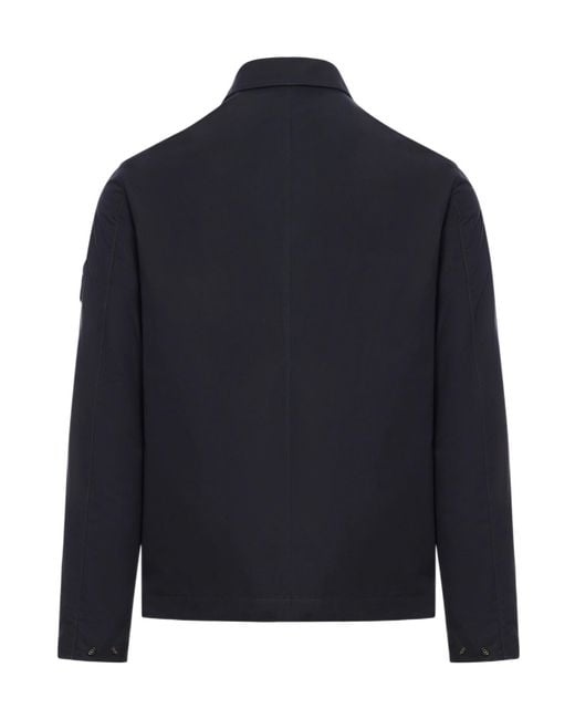 Stone Island Blue Compass Patch Zipped Jacket for men