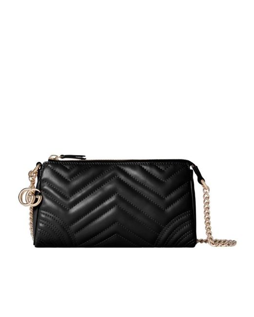 Gucci Black Gg Marmont Small Shoulder Bag