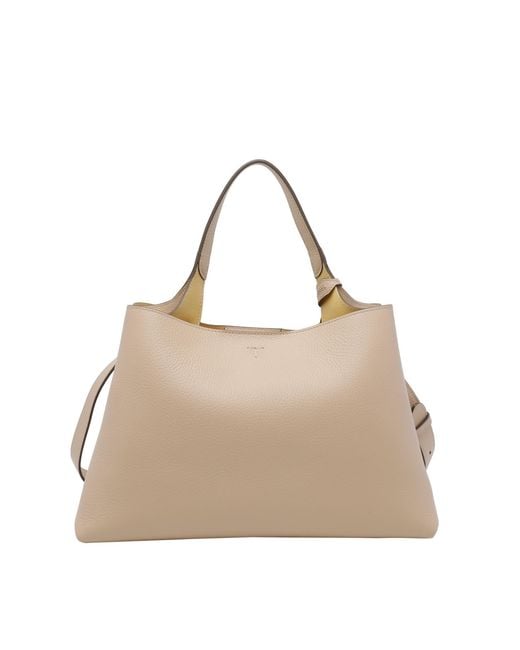 Tod's Natural Logo Embossed Top Handle Bag