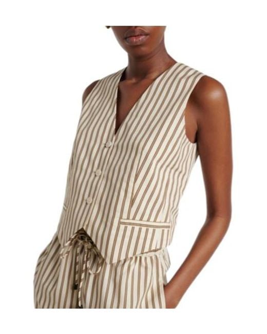 Max Mara White Cotton And Silk Vest