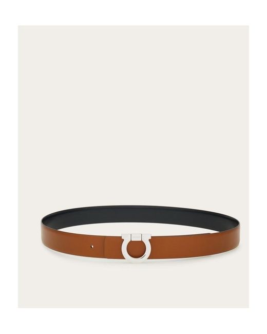 Ferragamo White Double-Sided Gancini Belt for men