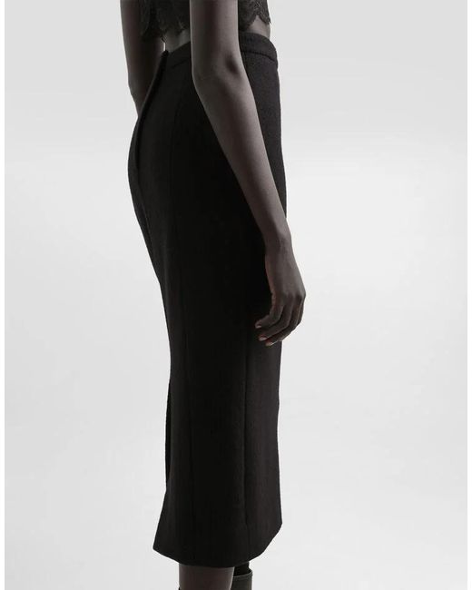 Dolce & Gabbana Black Midi Pencil Skirt