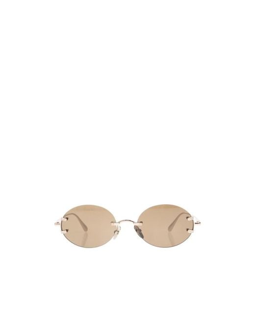 Linda Farrow White Round-Frame Sunglasses