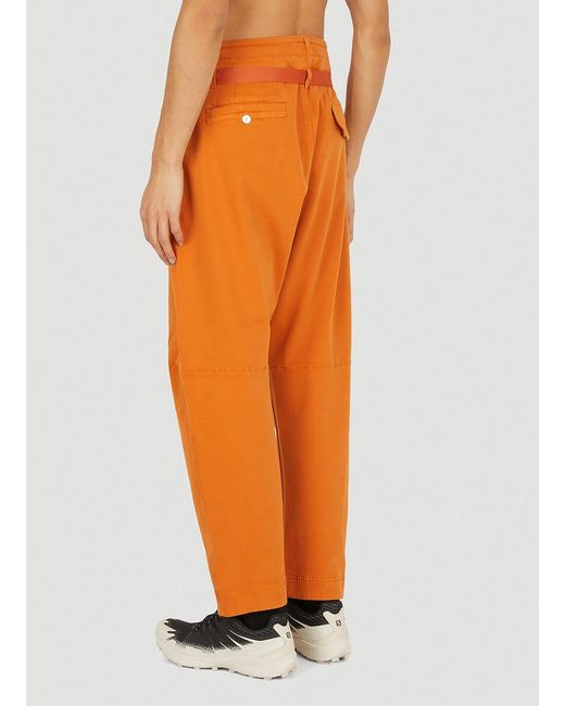 Stone Island Orange Shadow Project Tie-Waist Straight Leg Trousers for men