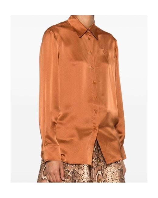 Zimmermann Orange Hypnotic Satin Shirt