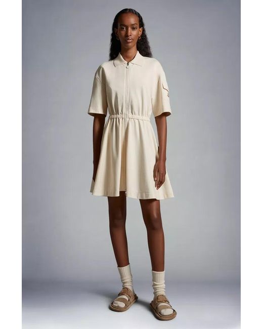 Moncler White Logo Patch Two-Way Zipped Dress