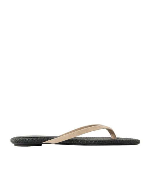 St. Agni White Suede Woven Flip Flop
