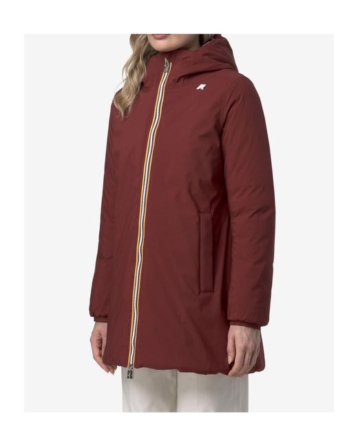 K-Way Red Sophie Hooded Reversible Parka