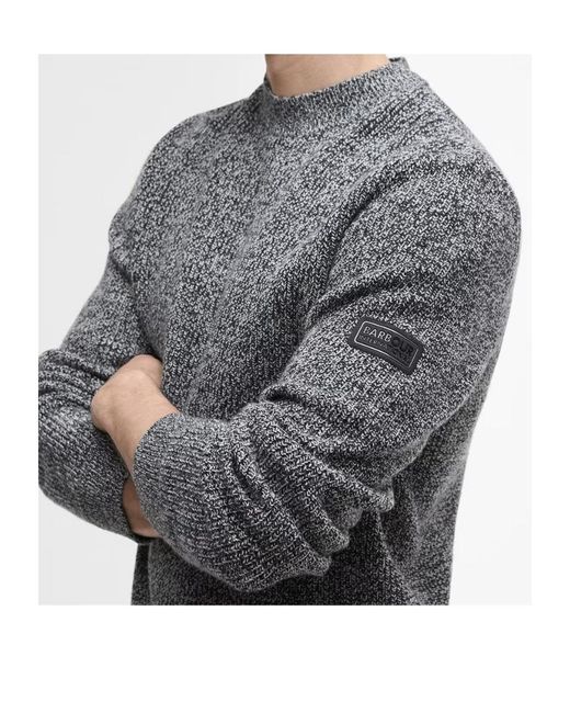 Barbour Gray Crew Neck Sweater for men
