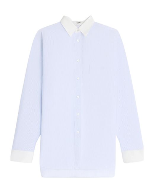 Céline White Long-Sleeved Shirt