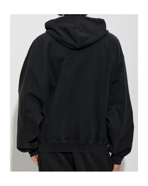 Vetements Black Long-Sleeved Hooded Sweatshirt for men