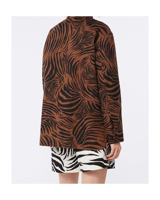 Max Mara Brown Studio Panino Pattern-Printed Jacket