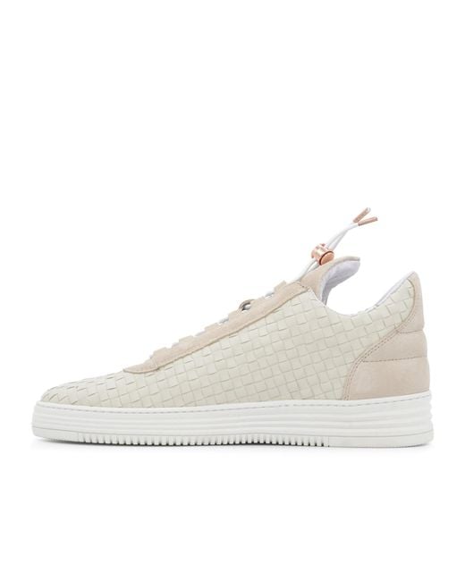 Filling Pieces White Round Toe Low-Top Casual Shoes for men