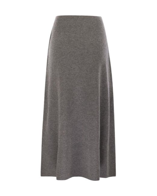 Fabiana Filippi Gray Flared Skirt