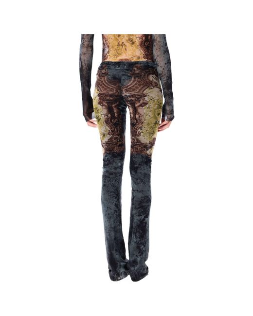 Jean Paul Gaultier Black Medallion Mesh Pant