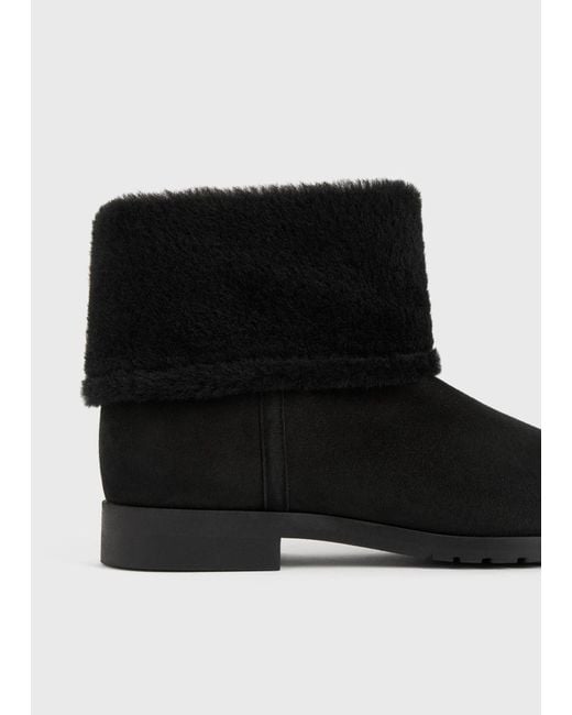 Totême  Black Fold-Down Shearling Boots