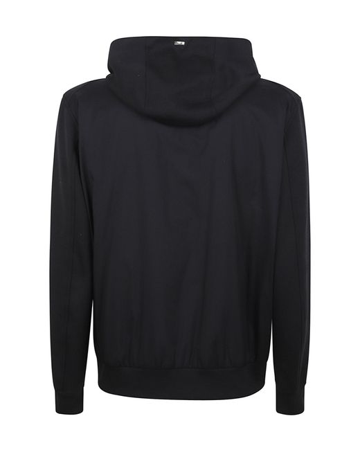 Herno Black Zip-Up Drawstring Hooded Jacket for men