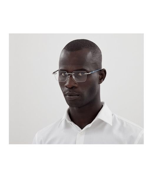 Montblanc White Eyewear Square Frame Glasses for men