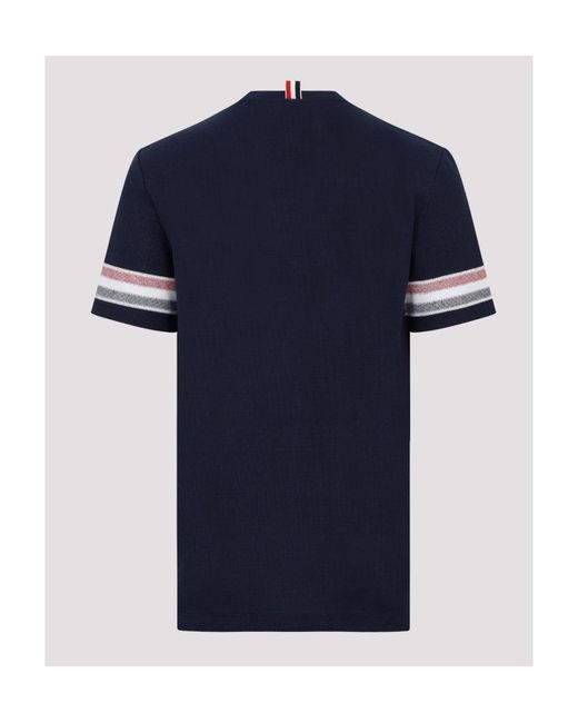 Thom Browne Blue Striped Crewneck T-Shirt for men