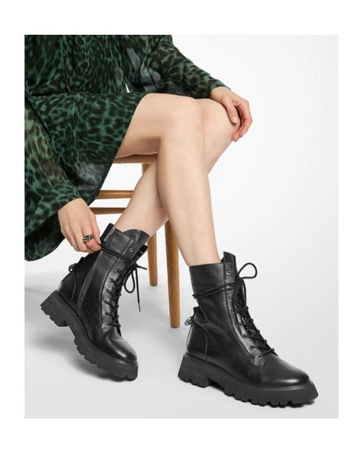 Michael Kors Black Lace-Up Ankle Boots