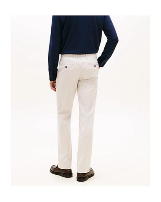 Tommy Hilfiger White Denton Belt Loop Trousers for men