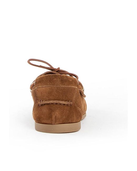 Tom Ford Brown Squared Toe Lace-Up Boat Shoes for men