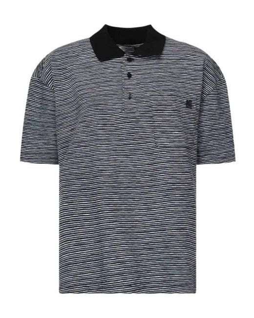 Etro Gray Striped Pocket Polo Shirt